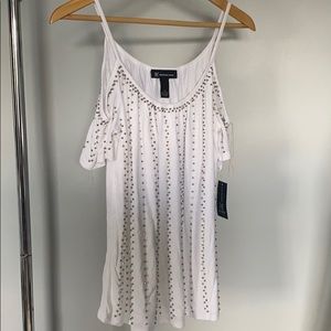 INC Beaded Cold Shoulder Top Medium